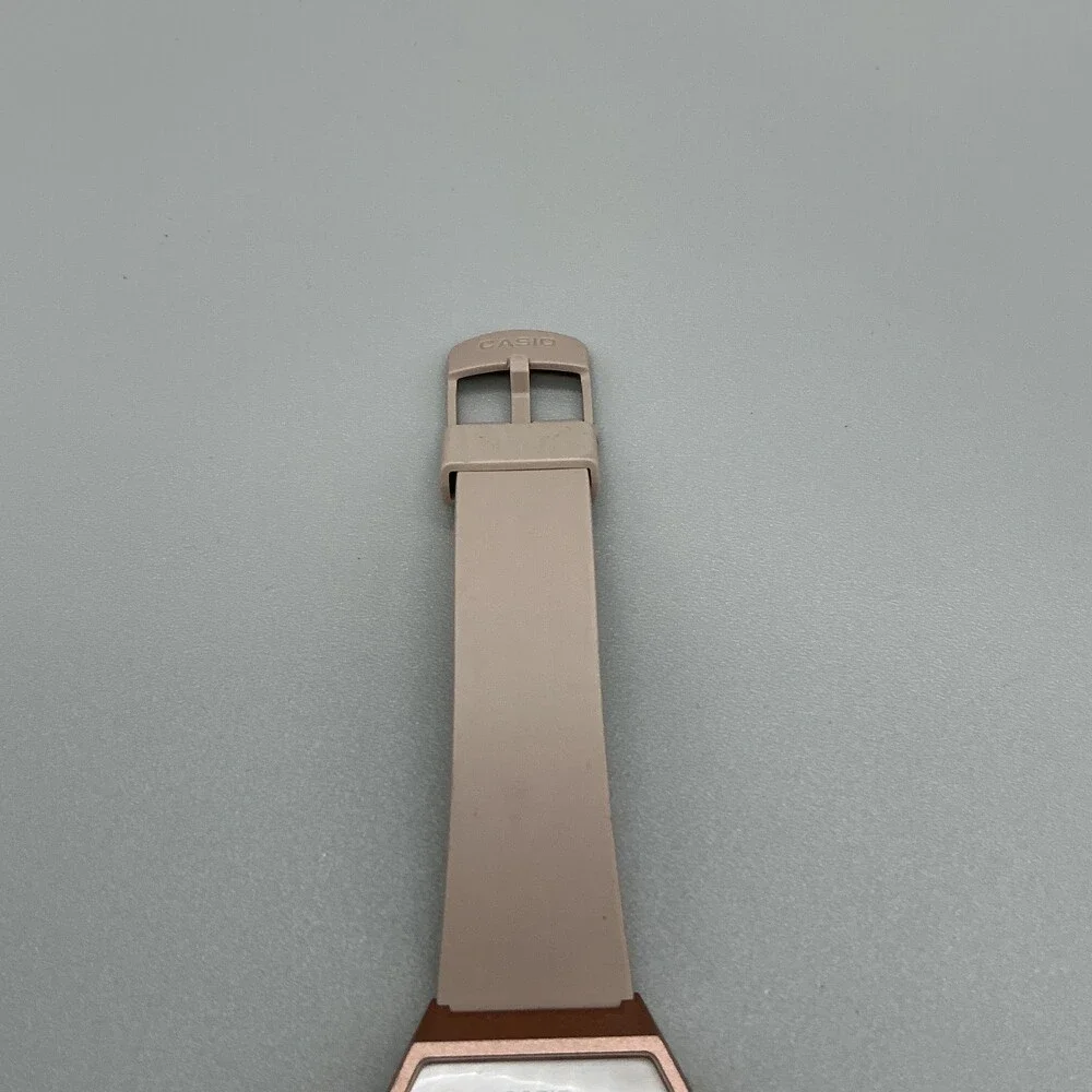 Casio 3299 LW-204 Womens Watch 35mm White Digital Beige Strap 30M WR Alarm